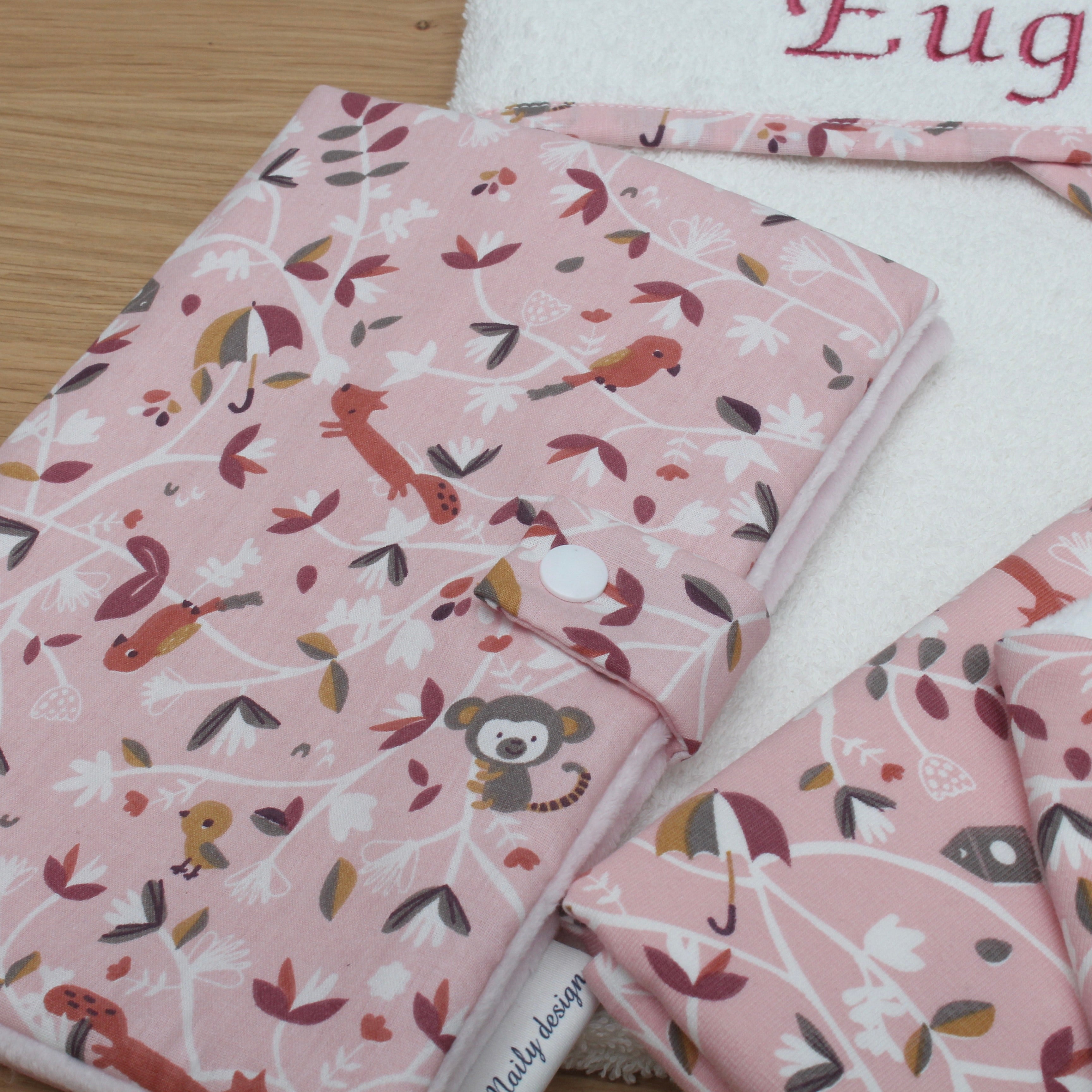 Pack naissance "Renard rose" CADEAU FAIT MAIN POUR BEBE