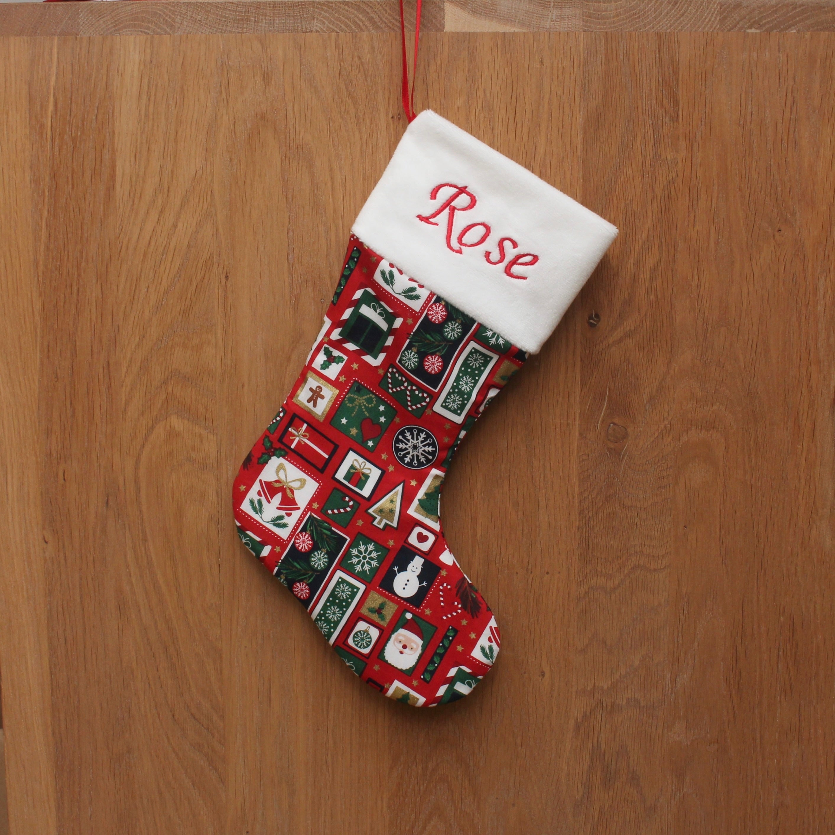 Botte de Noël "Personnalisée" avec une broderie - 30x18cm