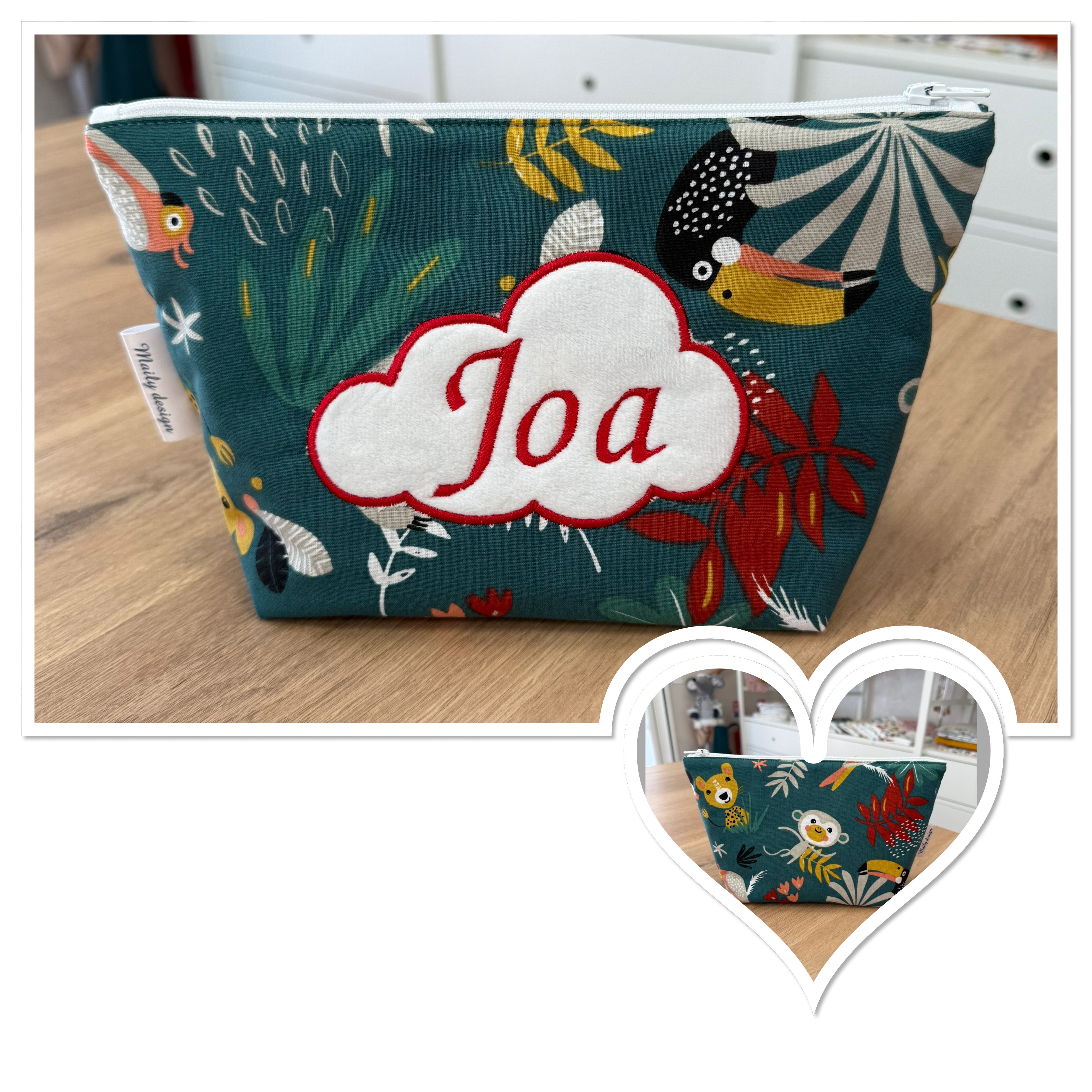 Trousse de rangement à personnalisé, motif au choix