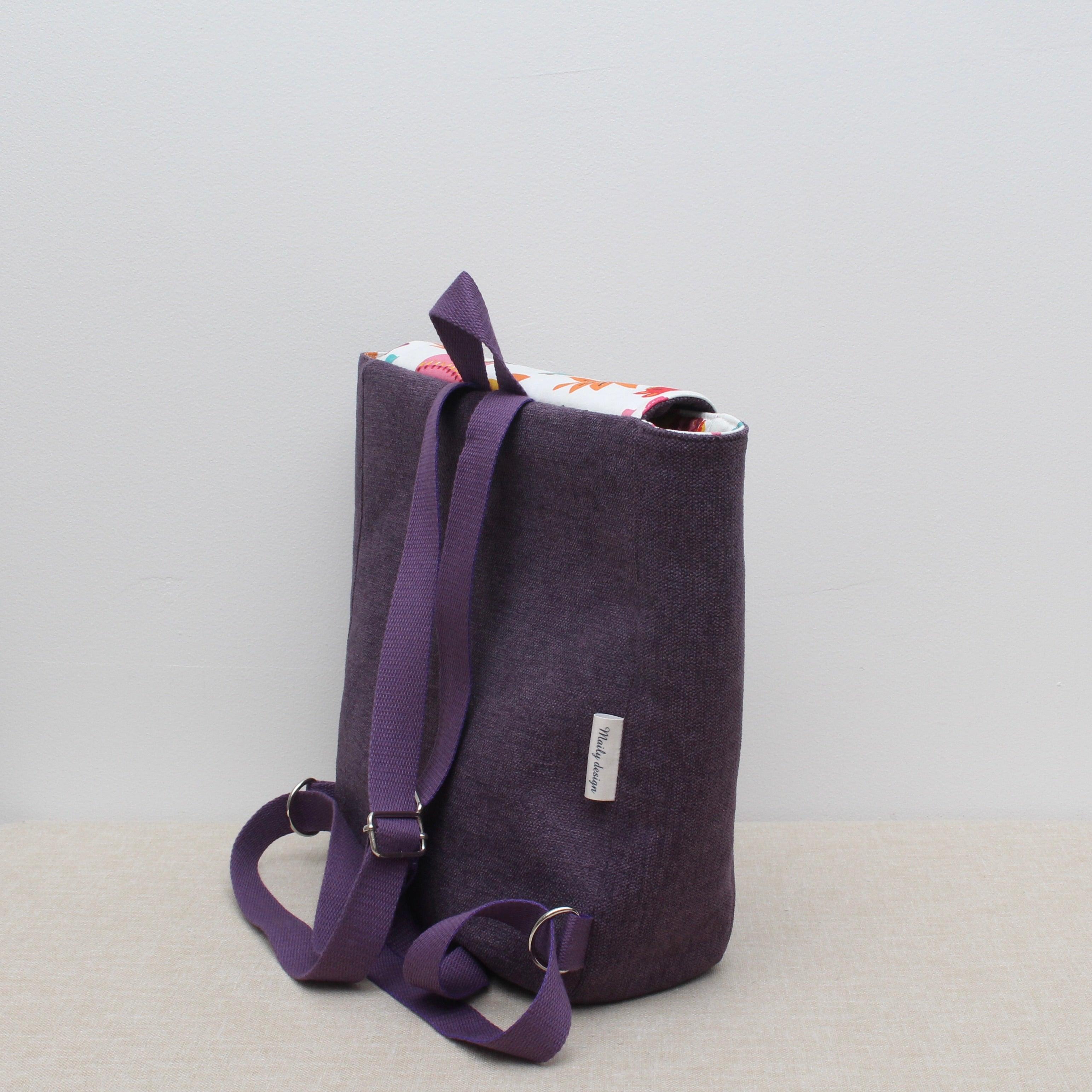 Sac à dos enfant en coton couleur et motif au choix
