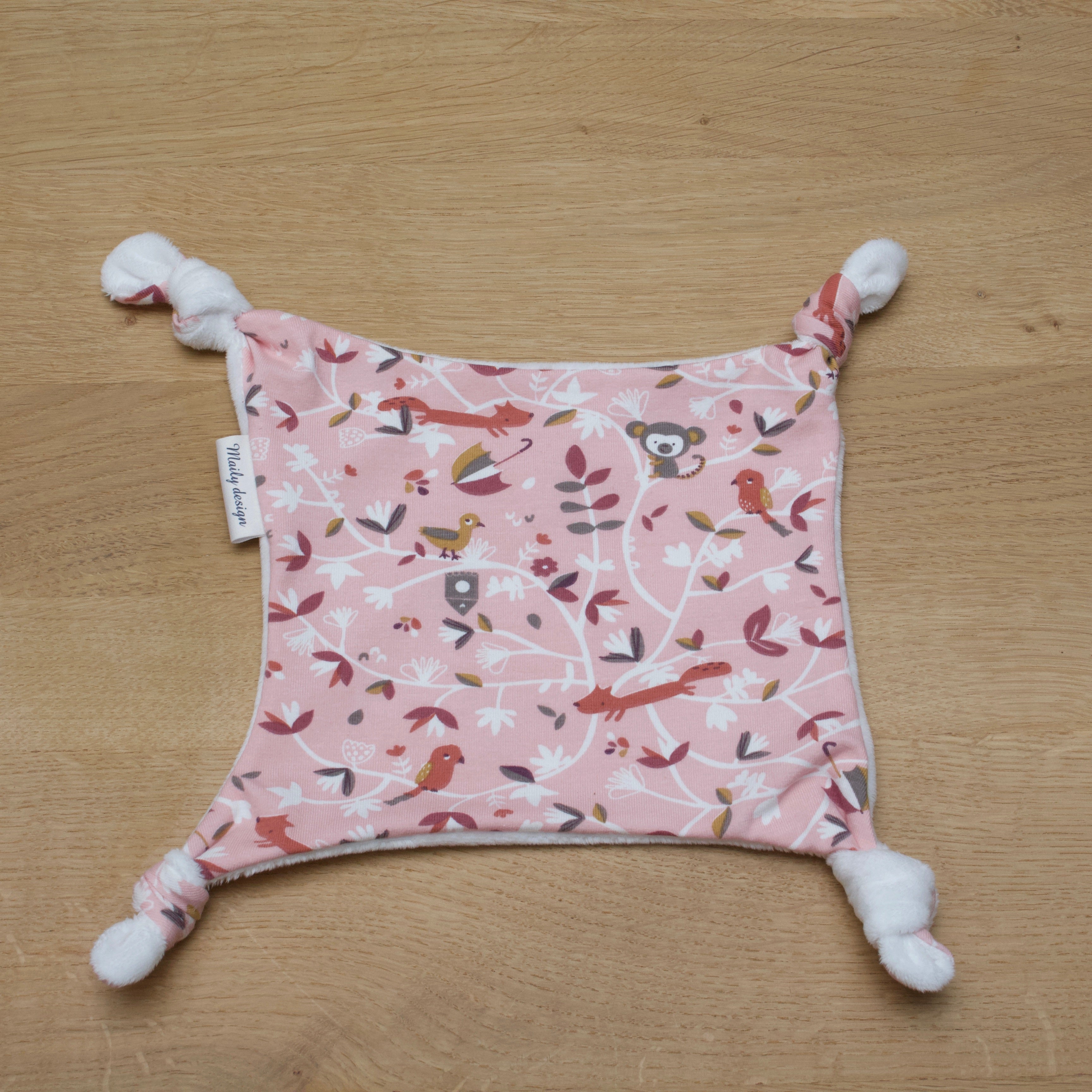 Doudou plat, motif et couleur au choix