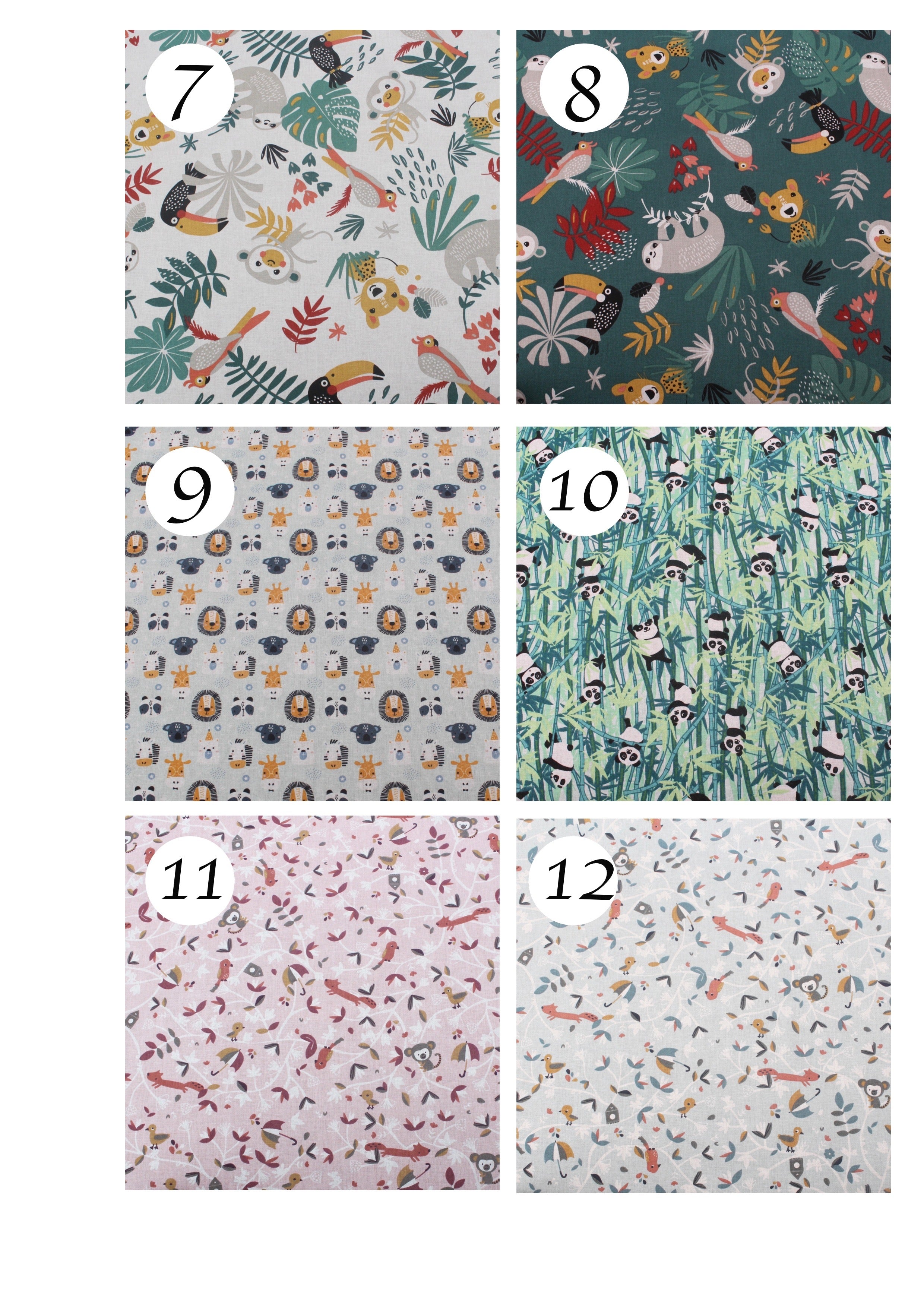 Lot de 10 cotons lavables et panier personnalisé – Thème Animaux rigolos