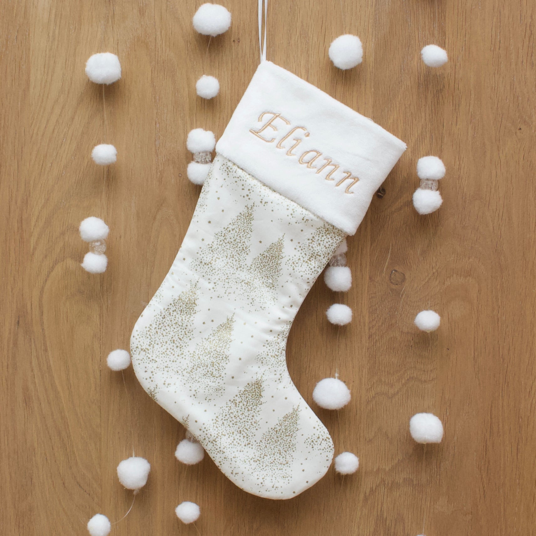 Botte de Noël "Personnalisée" avec une broderie - 30x18cm