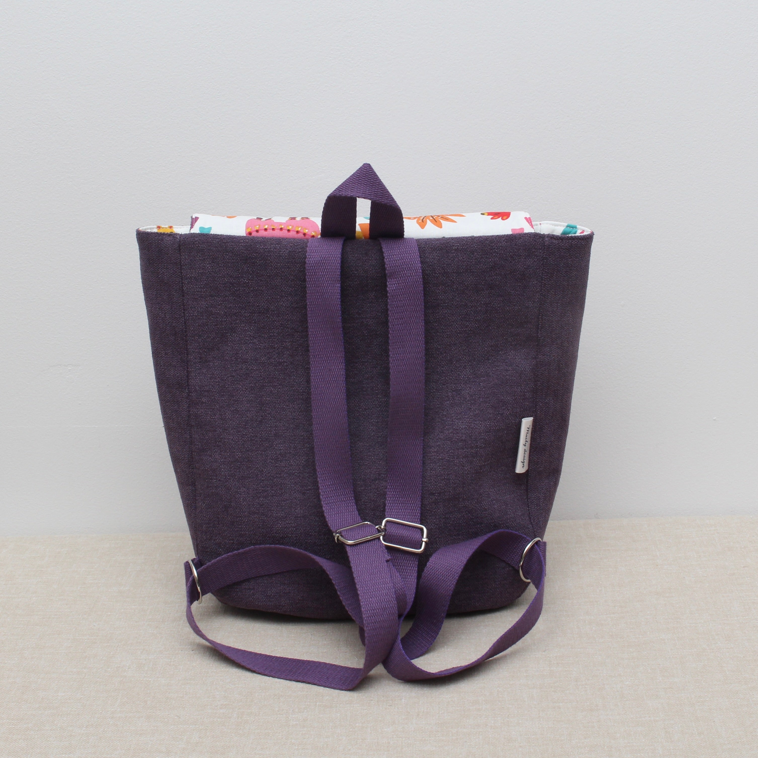 Sac à dos enfant en coton couleur et motif au choix