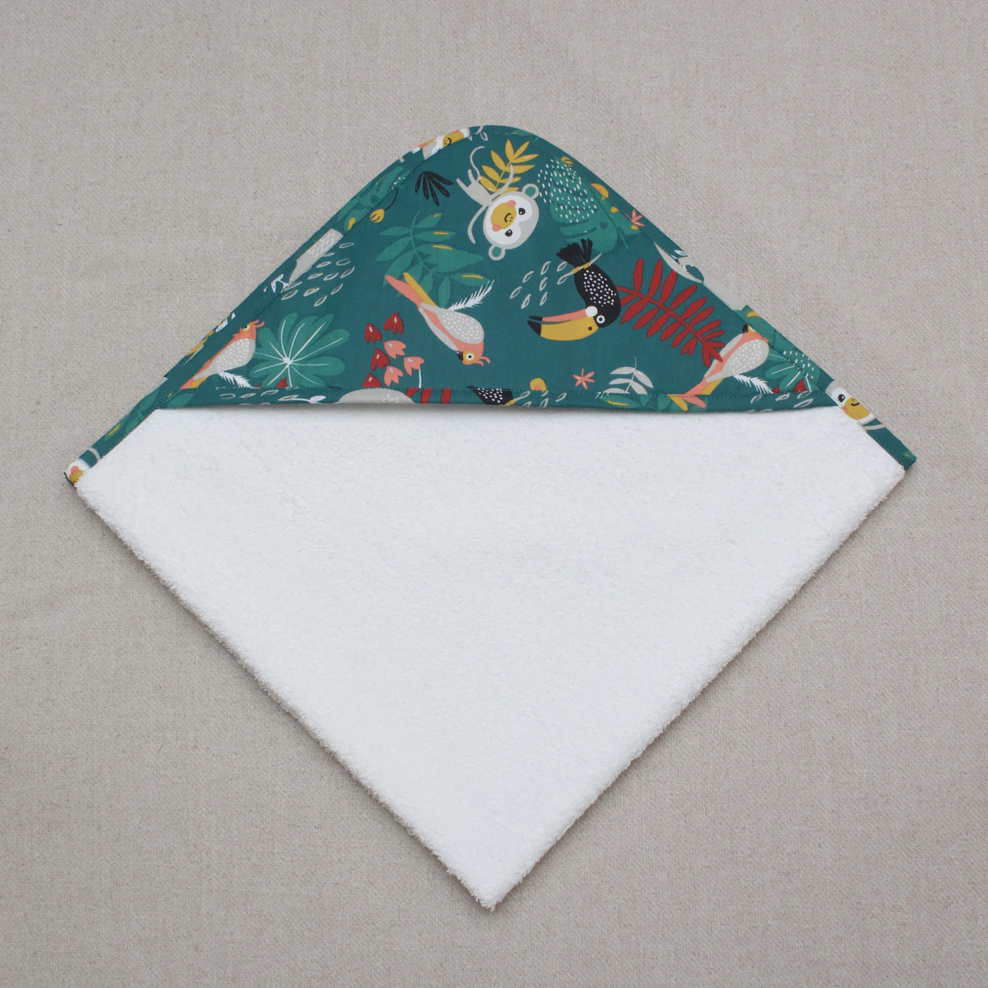 SORTIE DE BAIN BEBE COTON ET ÉPONGE BIO 1 AN ET +, MOTIF AU CHOIX