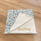 COUVERTURE BEBE PERSONALISEE - BRODERIE  PRENOM ET MOTIFS AU CHOIX