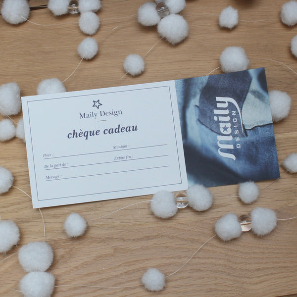 Carte cadeau maily design, articles de couture artisanale