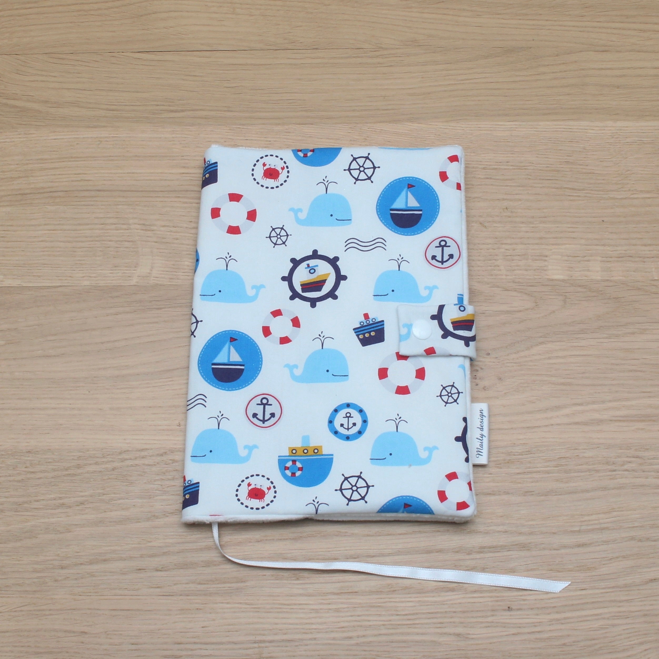 Protège carnet de santé personnalisé – Thème Petit monde marin