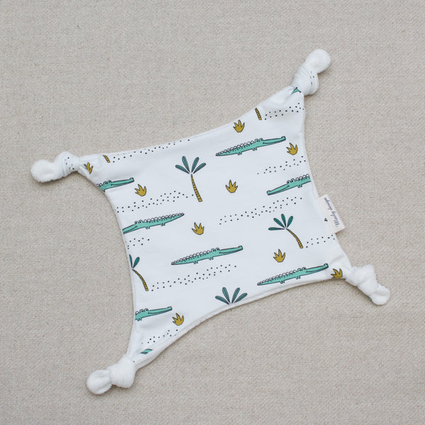 PACK NAISSANCE  CROCODILE - 1 COUVERTURE 75 X 75 CM ET 1 DOUDOU PLAT