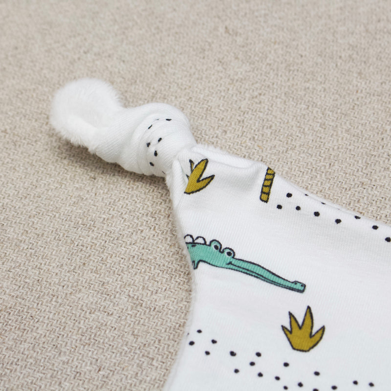 PACK NAISSANCE  CROCODILE - 1 COUVERTURE 75 X 75 CM ET 1 DOUDOU PLAT