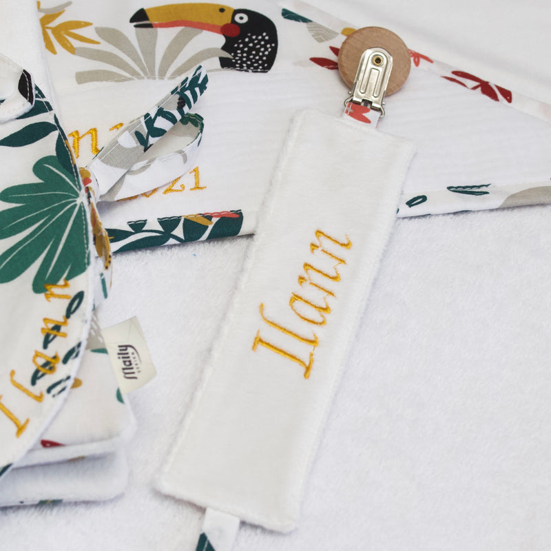Attache sucette personnalisé en tissu, motifs au choix