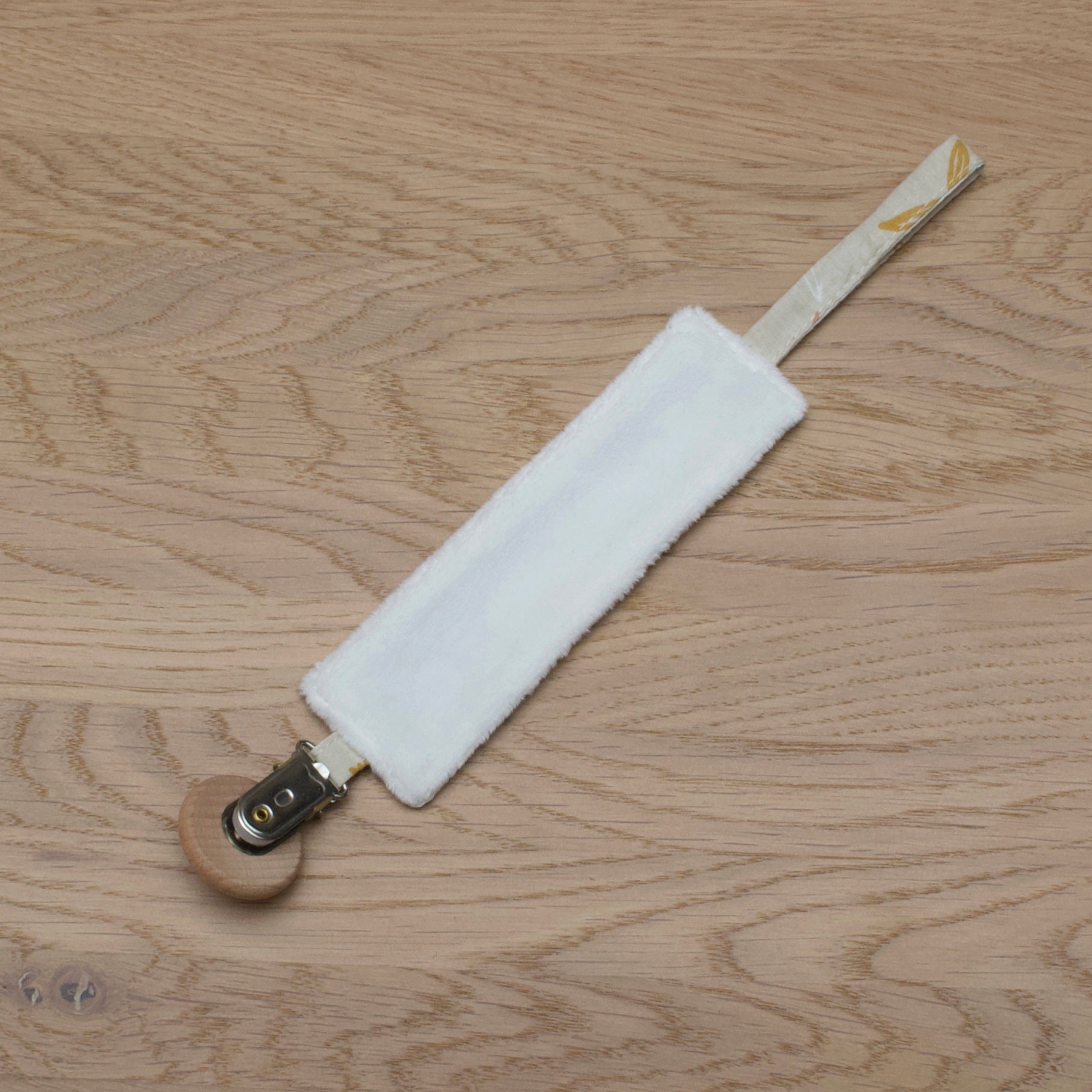 Attache sucette en tissu, motifs au choix