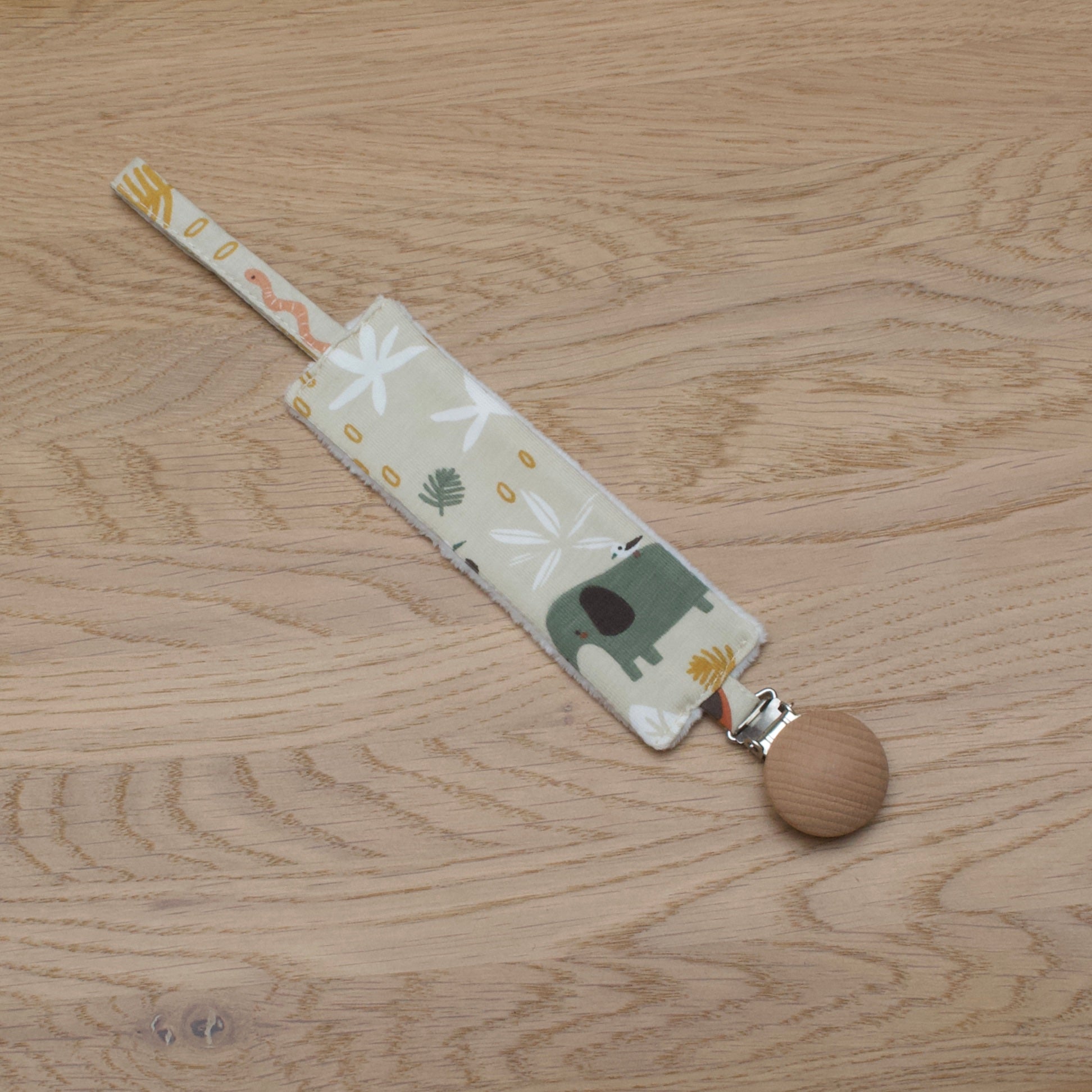 Attache sucette en tissu, motifs au choix