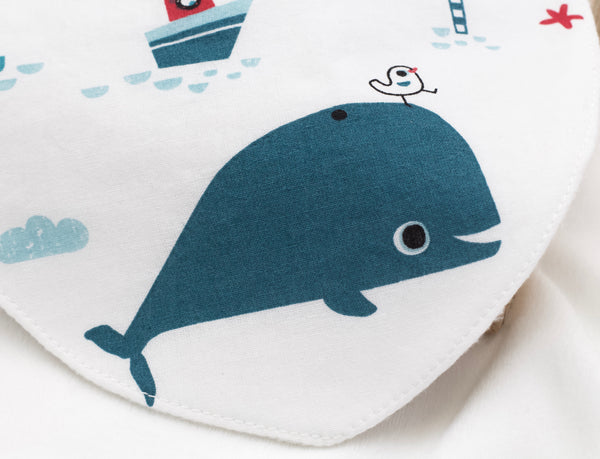 PACK NAISSANCE  BALEINE 14 PIÈCES - 1 COUVERTURE, 2 BAVOIRS, ET 10 COTONS LAVABLES