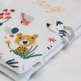 PACK NAISSANCE  TROPICAL 3 PIÈCES - CAPE DE BAIN, PROTÈGE CARNET DE SANTÉ, BAVOIR