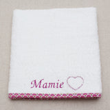 Serviette 70x130cm "Personnalisée" avec une broderie.