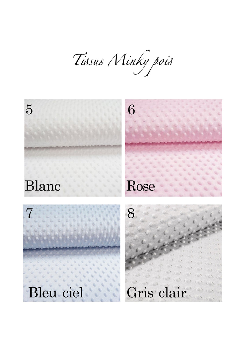 Doudou plat personnalisé avec une broderie, motif et couleur au choix
