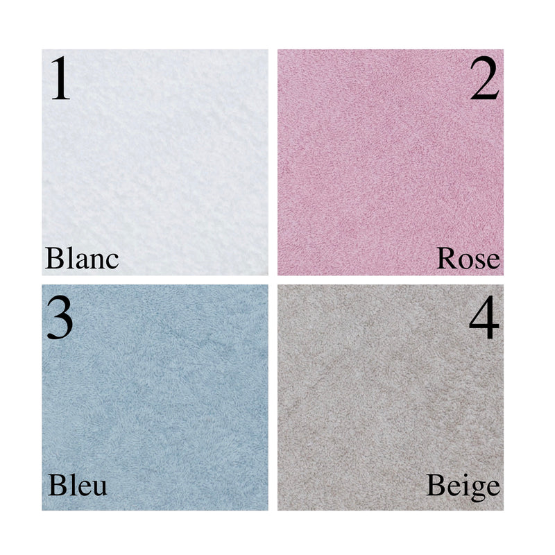 Sortie de bain naissance "Tropical, fond blanc"